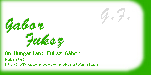 gabor fuksz business card